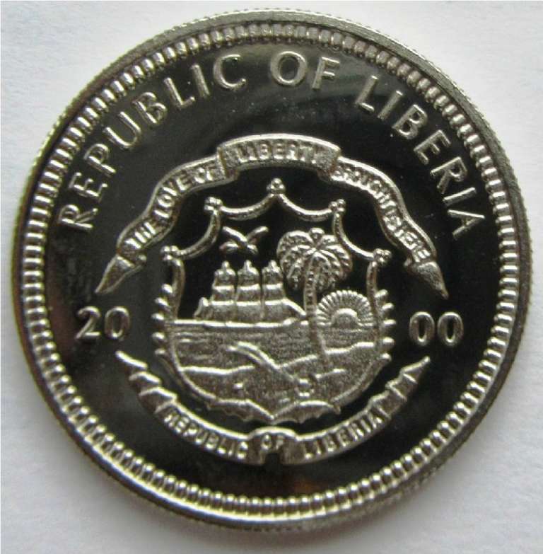(2000) Монета Либерия 2000 год 5 долларов &quot;Миллениум 2000&quot;  Медь-Никель  PROOF